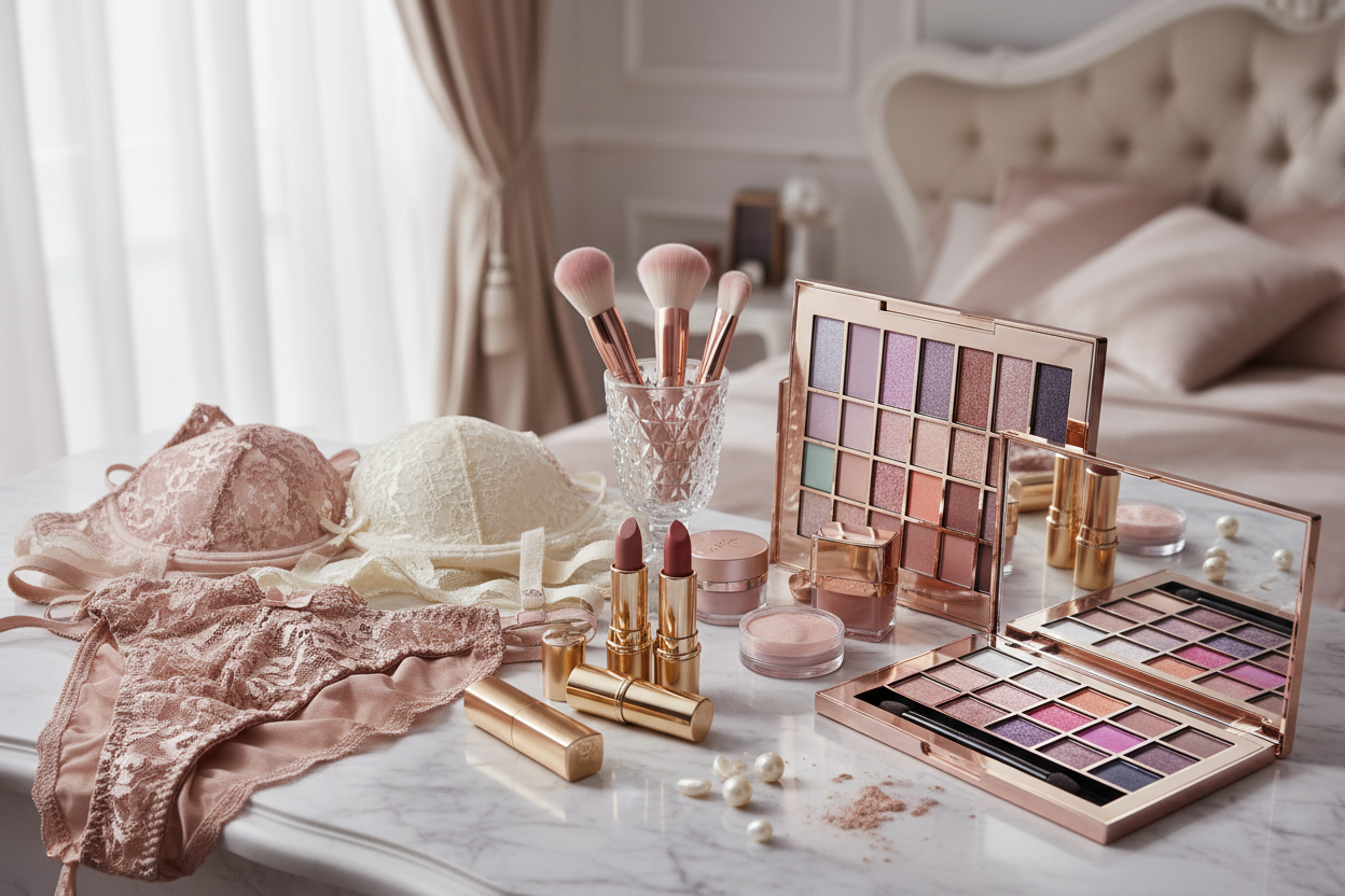 makeup and lingerie in fasion 